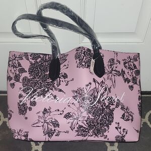 Victoria's Secret Pink and Black Floral Limited EditionTote Bag